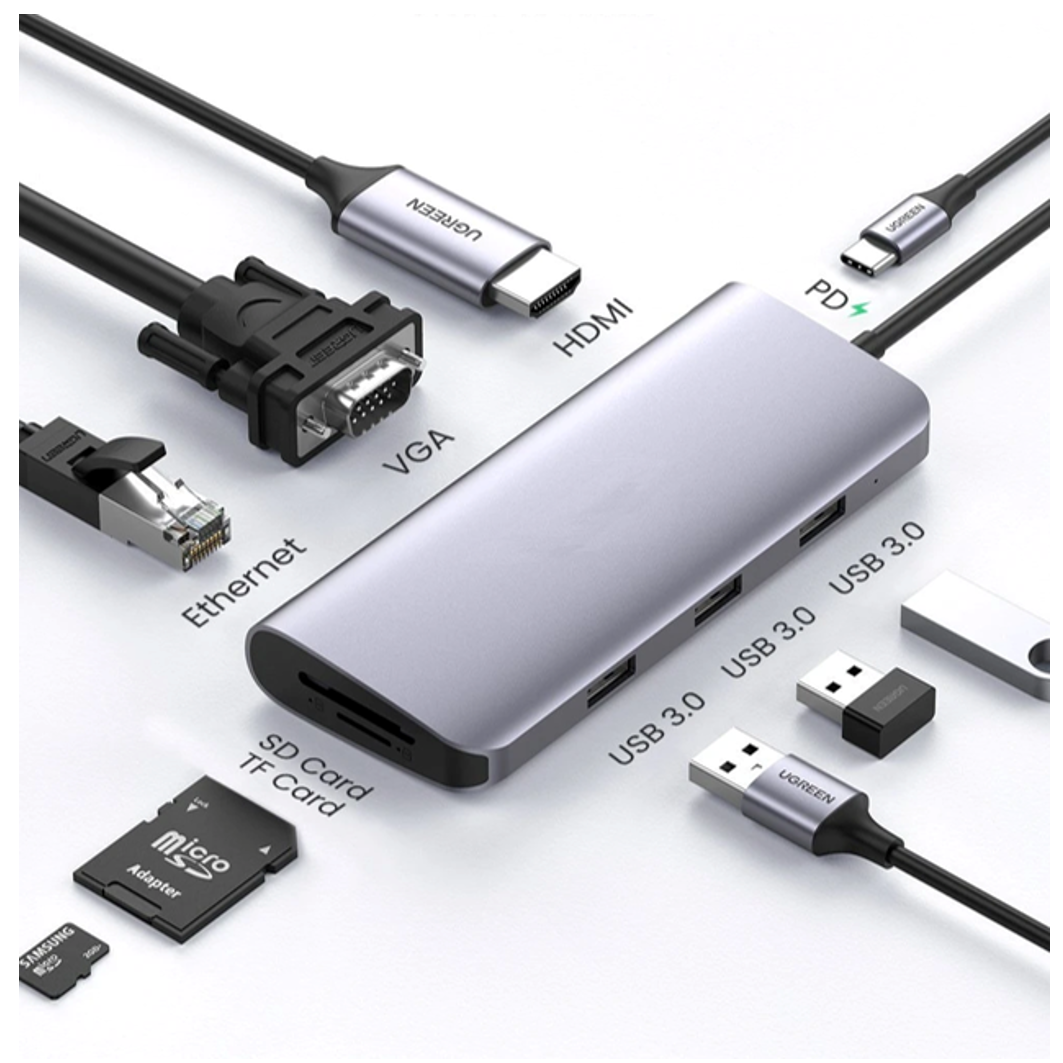 Ambacht Incubus De kamer schoonmaken USB-C Hub met HDMI & VGA voor MacBooks en Laptops - Morgen in huis!